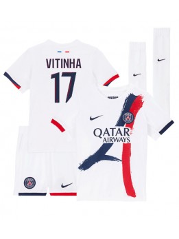 Paris Saint-Germain Vitinha #17 Replika Borta Kläder Barn 2024-25 Kortärmad (+ byxor)